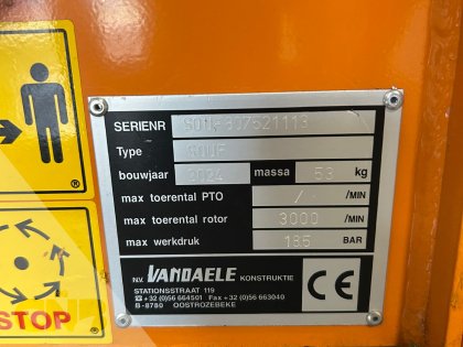 Vandeale Hydraulische blazer  *ALS NIEUW*